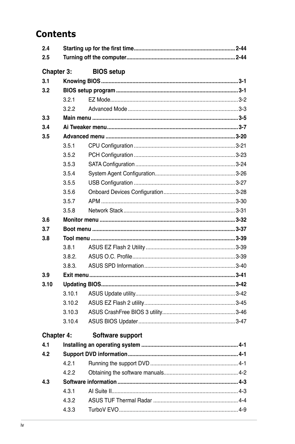 Asus SABERTOOTH Z77 User Manual | Page 4 / 178