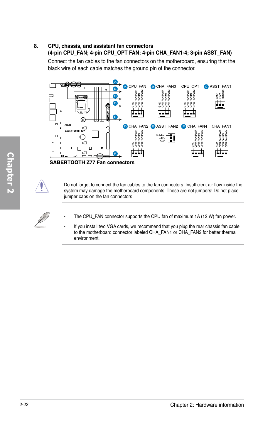 Chapter 2 | Asus SABERTOOTH Z77 User Manual | Page 42 / 178
