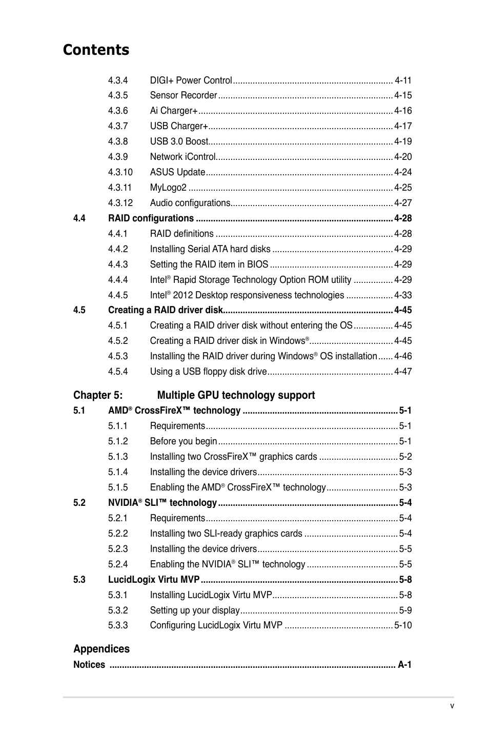 Asus SABERTOOTH Z77 User Manual | Page 5 / 178