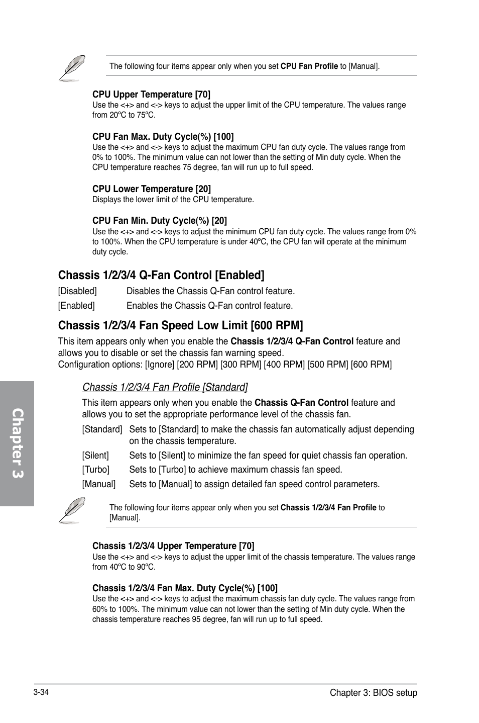 Chapter 3, Chassis 1/2/3/4 q-fan control [enabled | Asus SABERTOOTH Z77 User Manual | Page 98 / 178