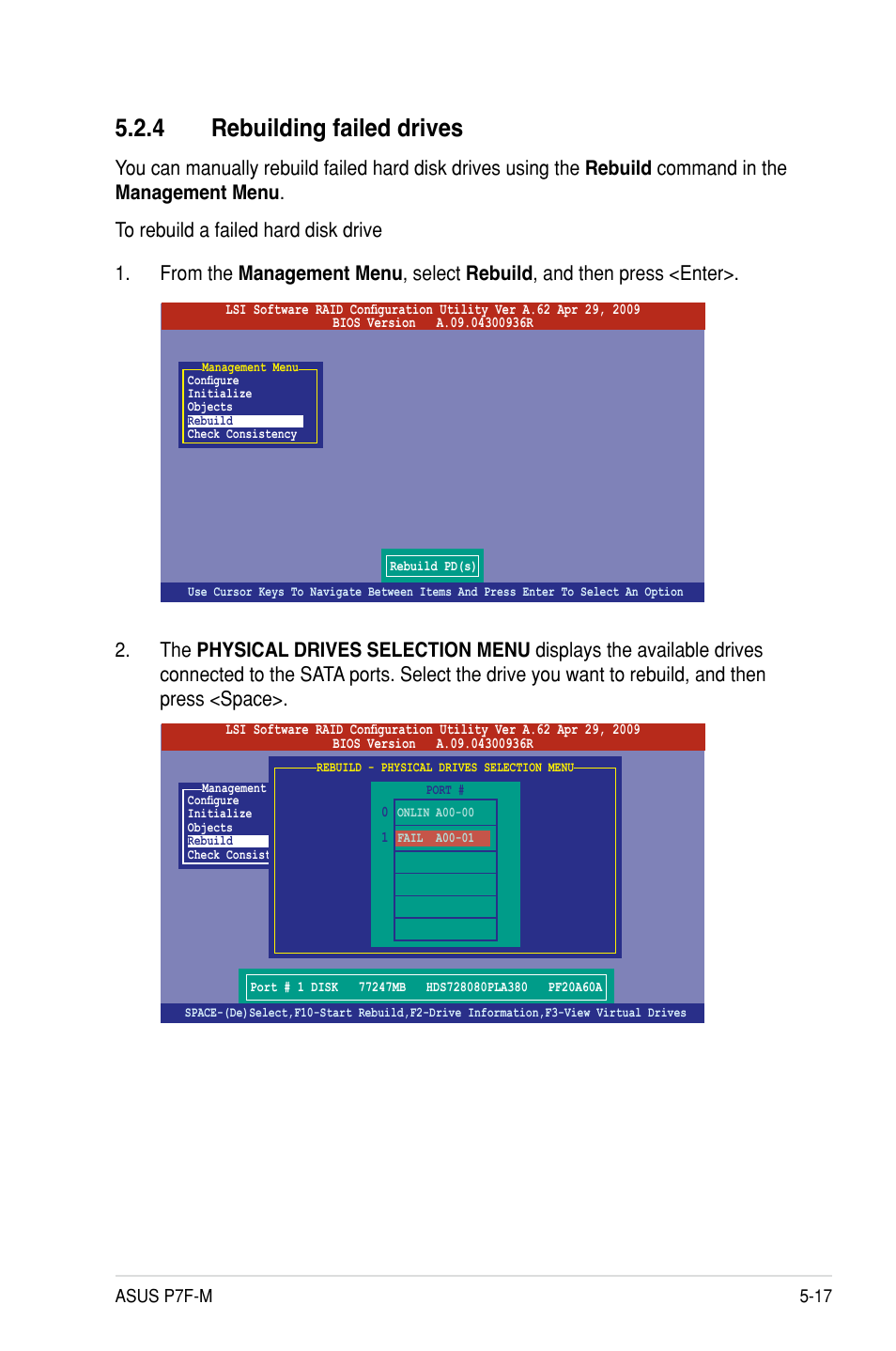 4 rebuilding failed drives | Asus P7F-M User Manual | Page 111 / 160