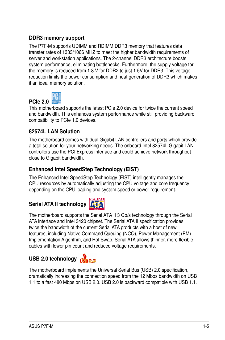 Asus P7F-M User Manual | Page 17 / 160