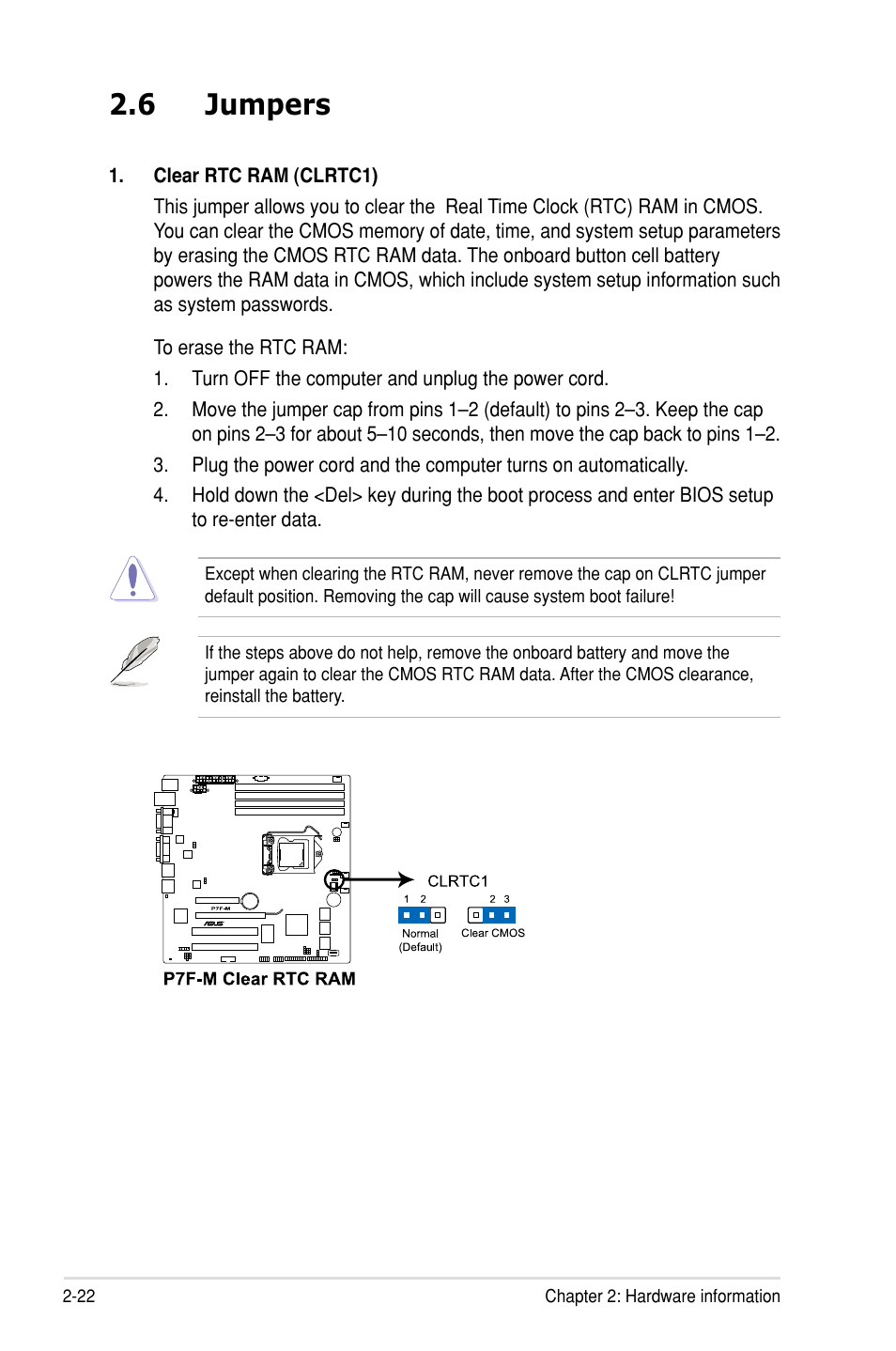 6 jumpers | Asus P7F-M User Manual | Page 40 / 160