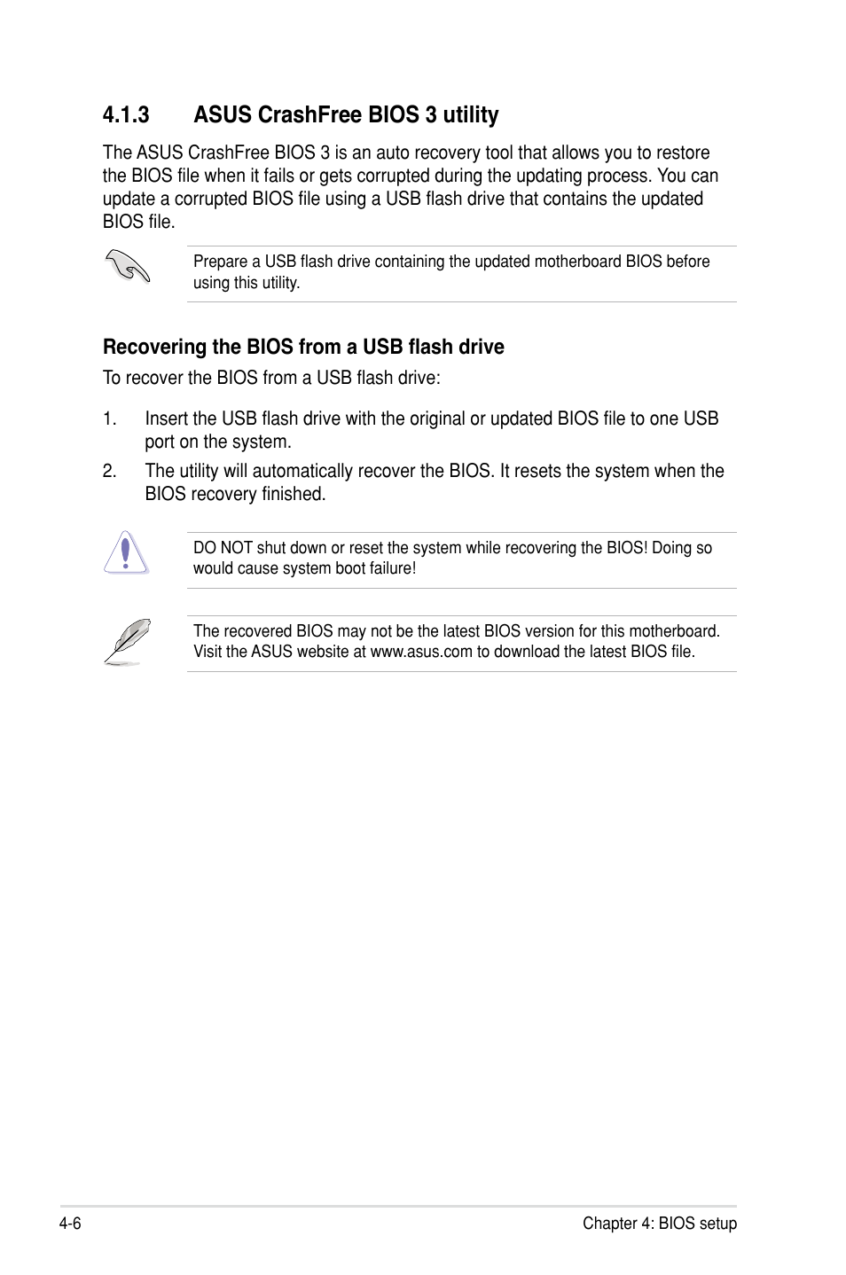 3 asus crashfree bios 3 utility | Asus P7F-M User Manual | Page 62 / 160