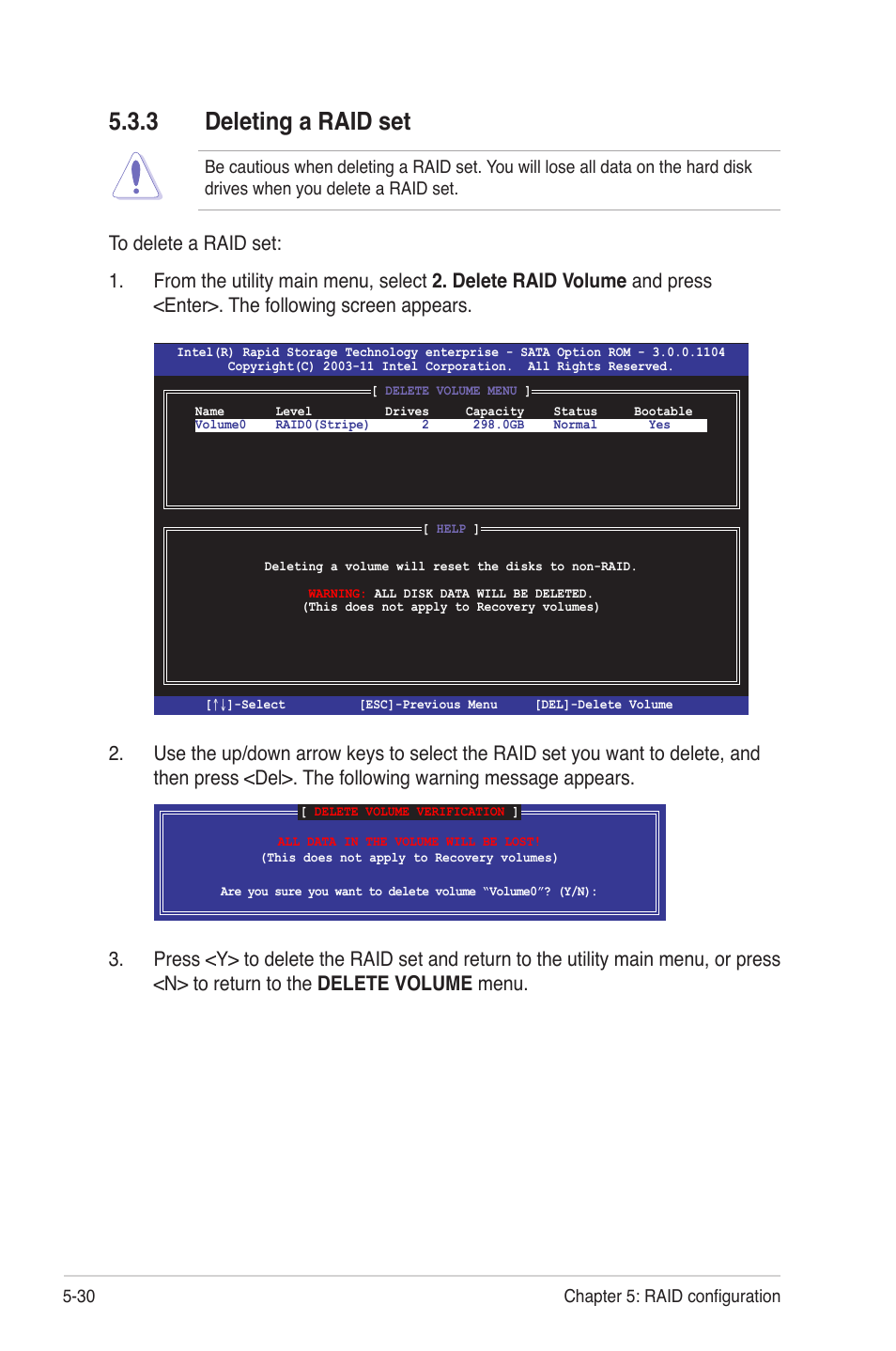 3 deleting a raid set, Deleting a raid set -30 | Asus Z9PR-D12 User Manual | Page 140 / 190