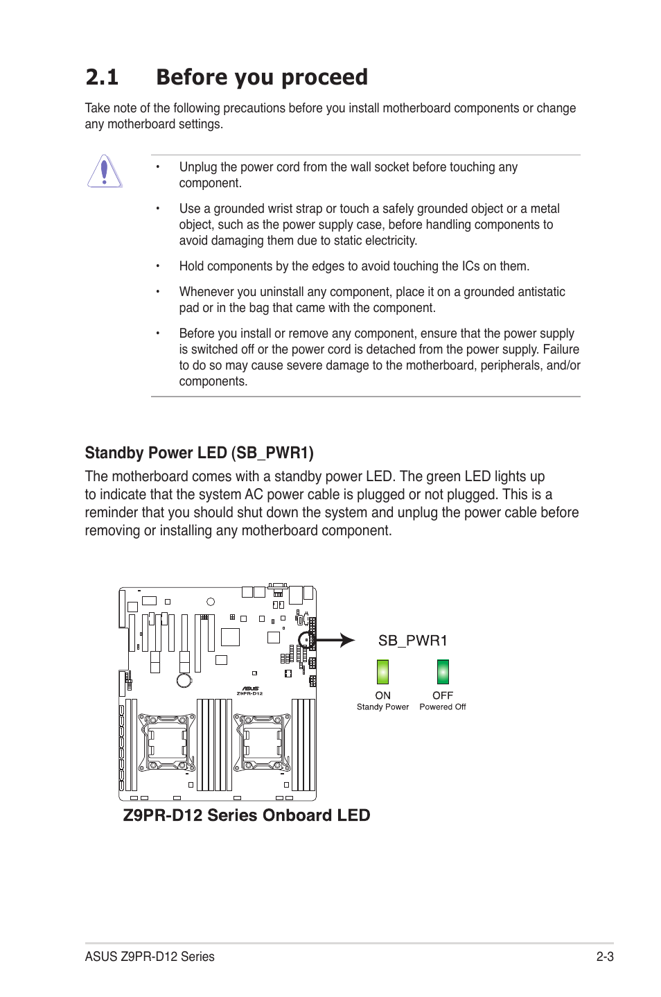 1 before you proceed, Before you proceed -3 | Asus Z9PR-D12 User Manual | Page 23 / 190