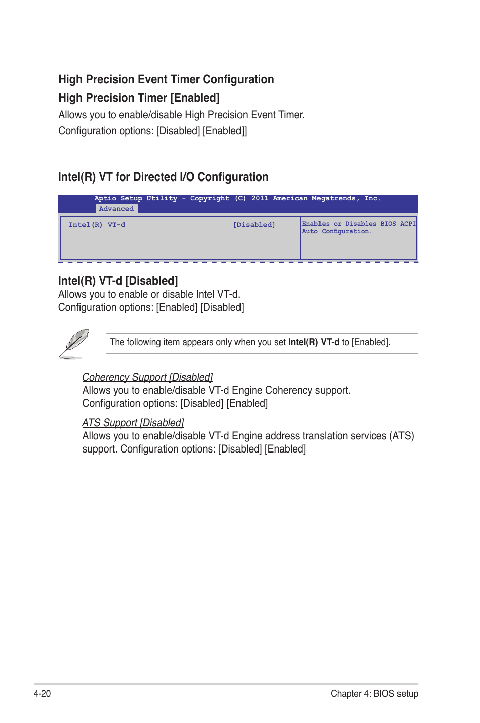 Intel(r) vt-d [disabled, Intel(r) vt for directed i/o configuration | Asus Z9PR-D12 User Manual | Page 82 / 190