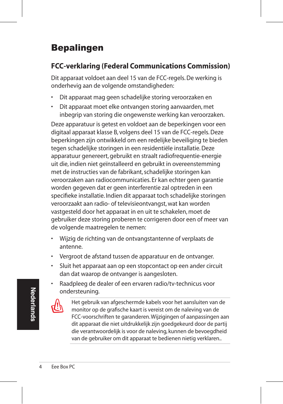 Bepalingen | Asus EB1006 User Manual | Page 142 / 172