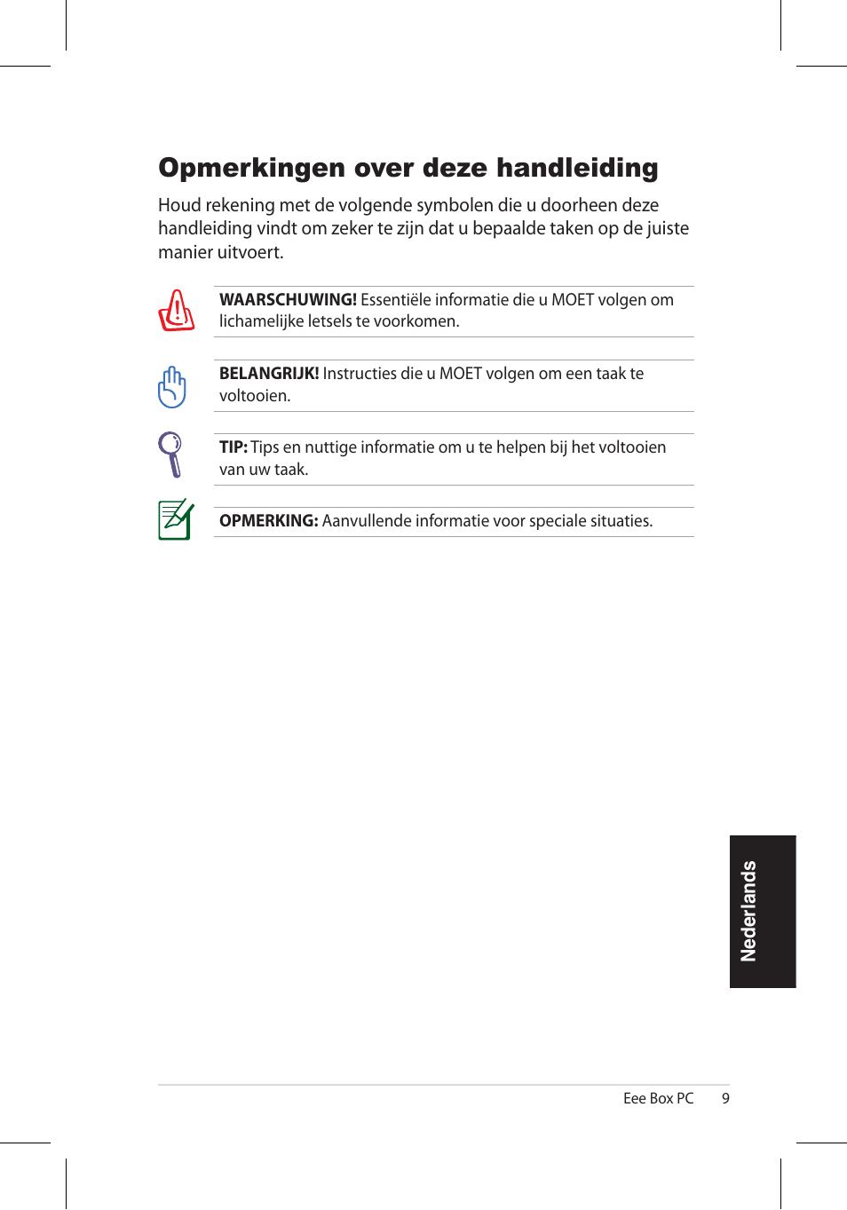 Opmerkingen over deze handleiding | Asus EB1006 User Manual | Page 147 / 172