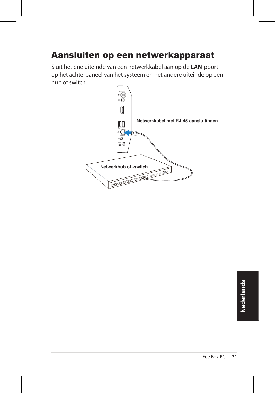 Aansluiten op een netwerkapparaat | Asus EB1006 User Manual | Page 159 / 172