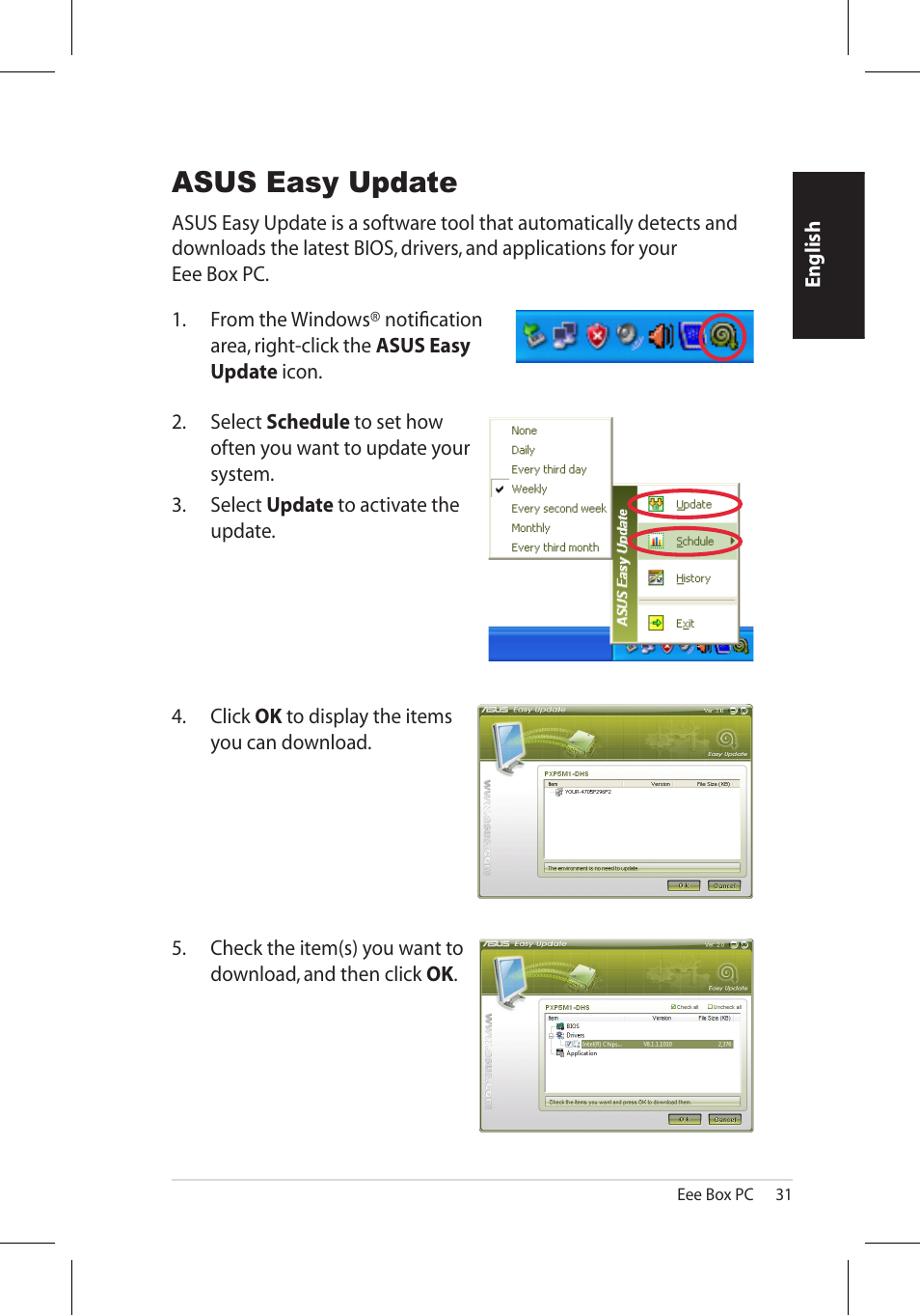 Asus easy update | Asus EB1006 User Manual | Page 31 / 172