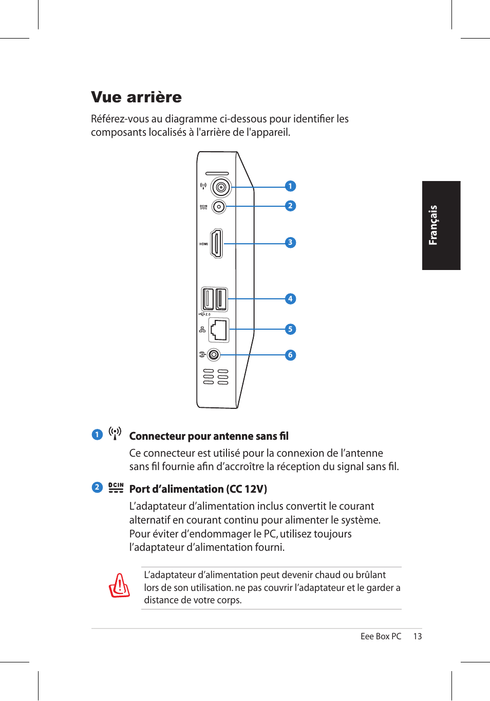 Vue arrière | Asus EB1006 User Manual | Page 47 / 172