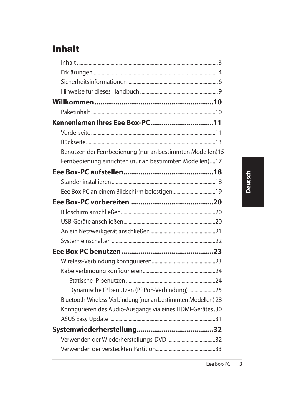 Inhalt | Asus EB1006 User Manual | Page 71 / 172