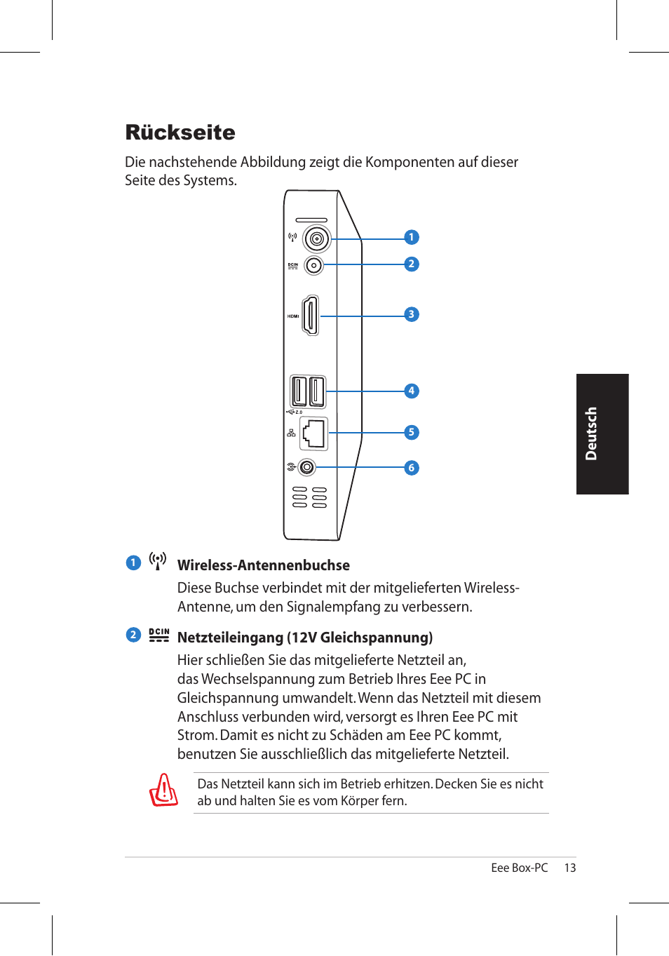 Rückseite | Asus EB1006 User Manual | Page 81 / 172