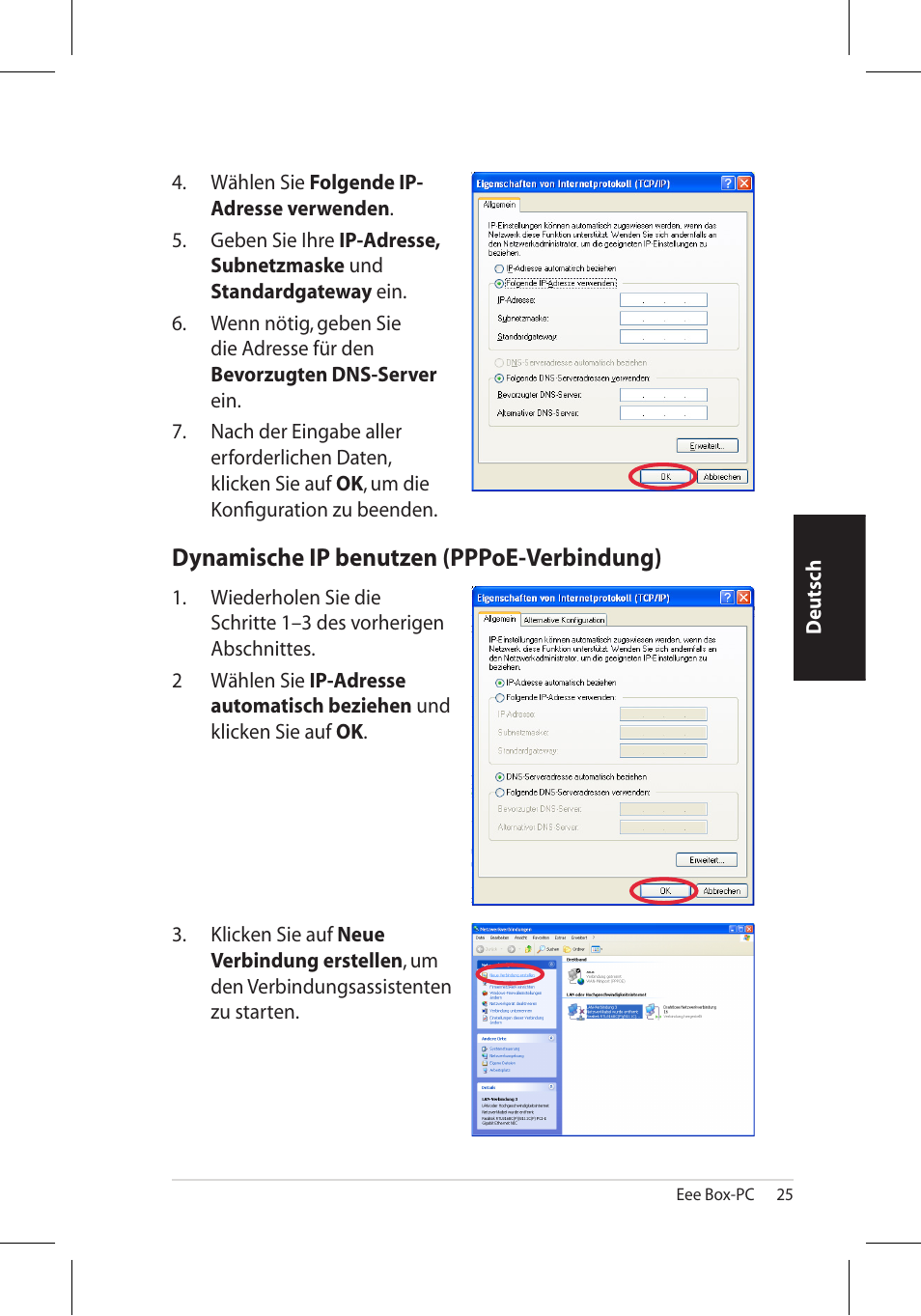 Dynamische ip benutzen (pppoe-verbindung) | Asus EB1006 User Manual | Page 93 / 172