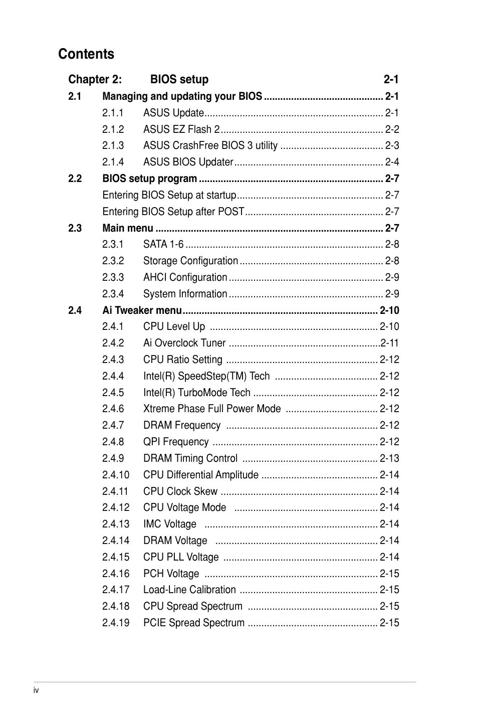 Asus P7P55D-E LX User Manual | Page 4 / 70