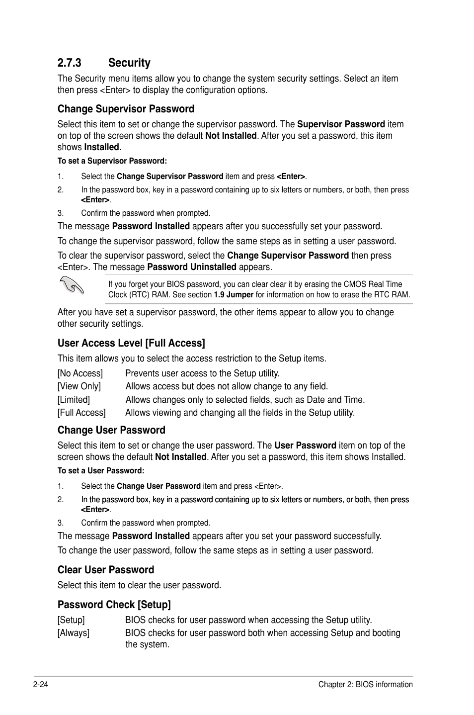 3 security, Security -24 | Asus P7P55D-E LX User Manual | Page 66 / 70