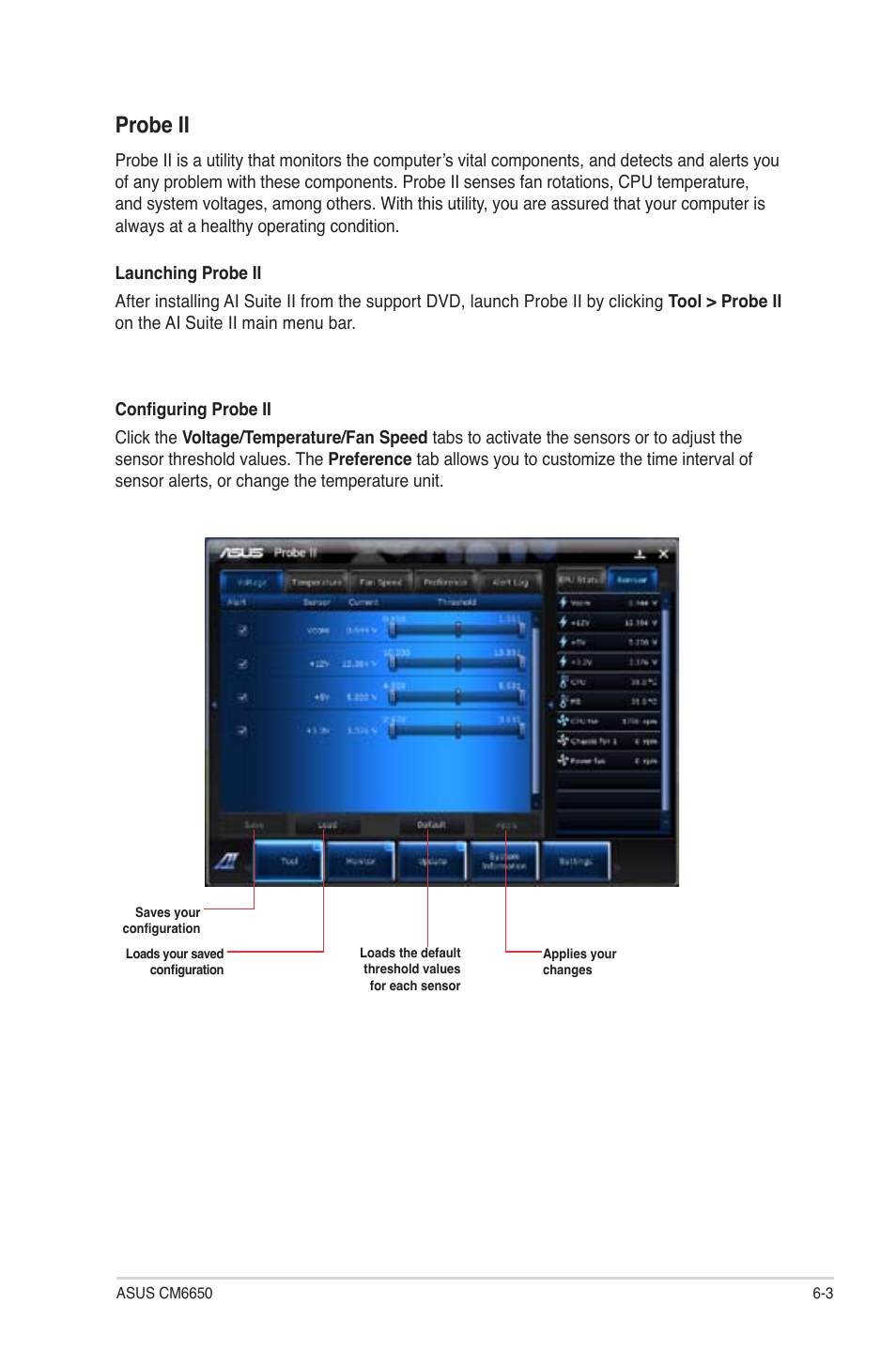 Probe ii | Asus CM6650 User Manual | Page 54 / 78