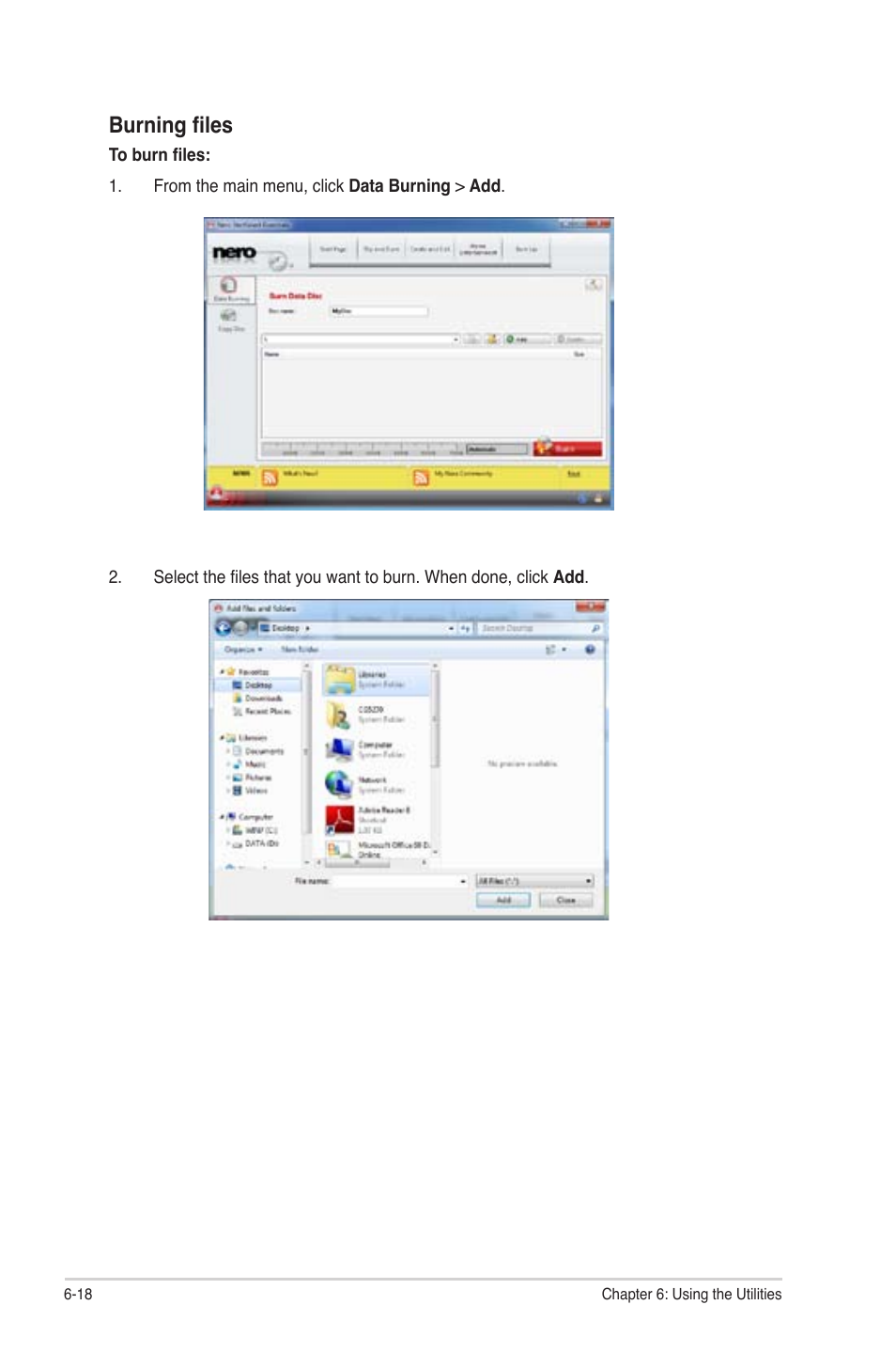 Burning files | Asus CM6650 User Manual | Page 69 / 78