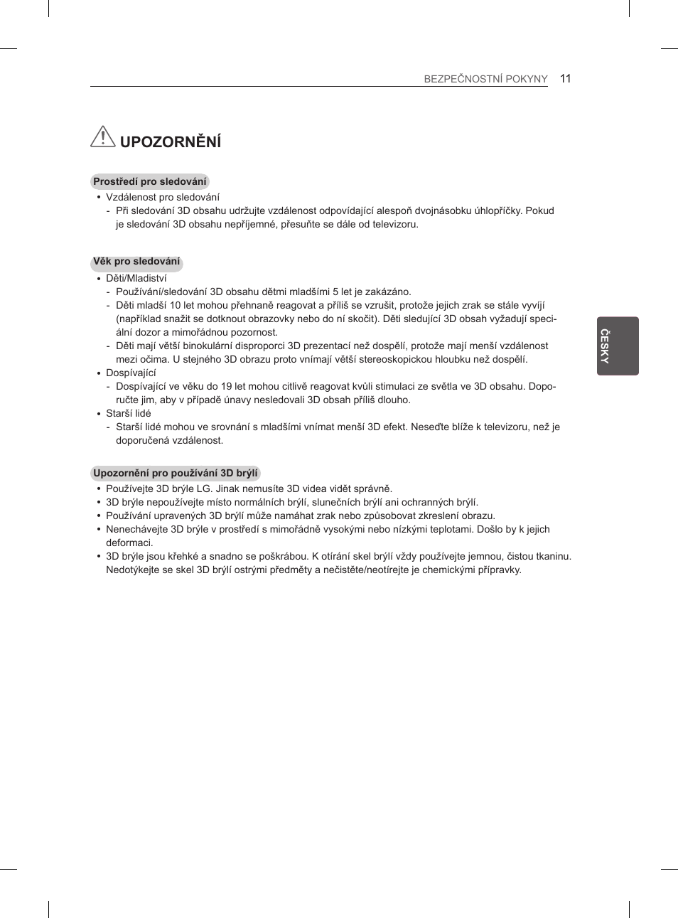 Upozornění | LG 37LM620S User Manual | Page 103 / 517