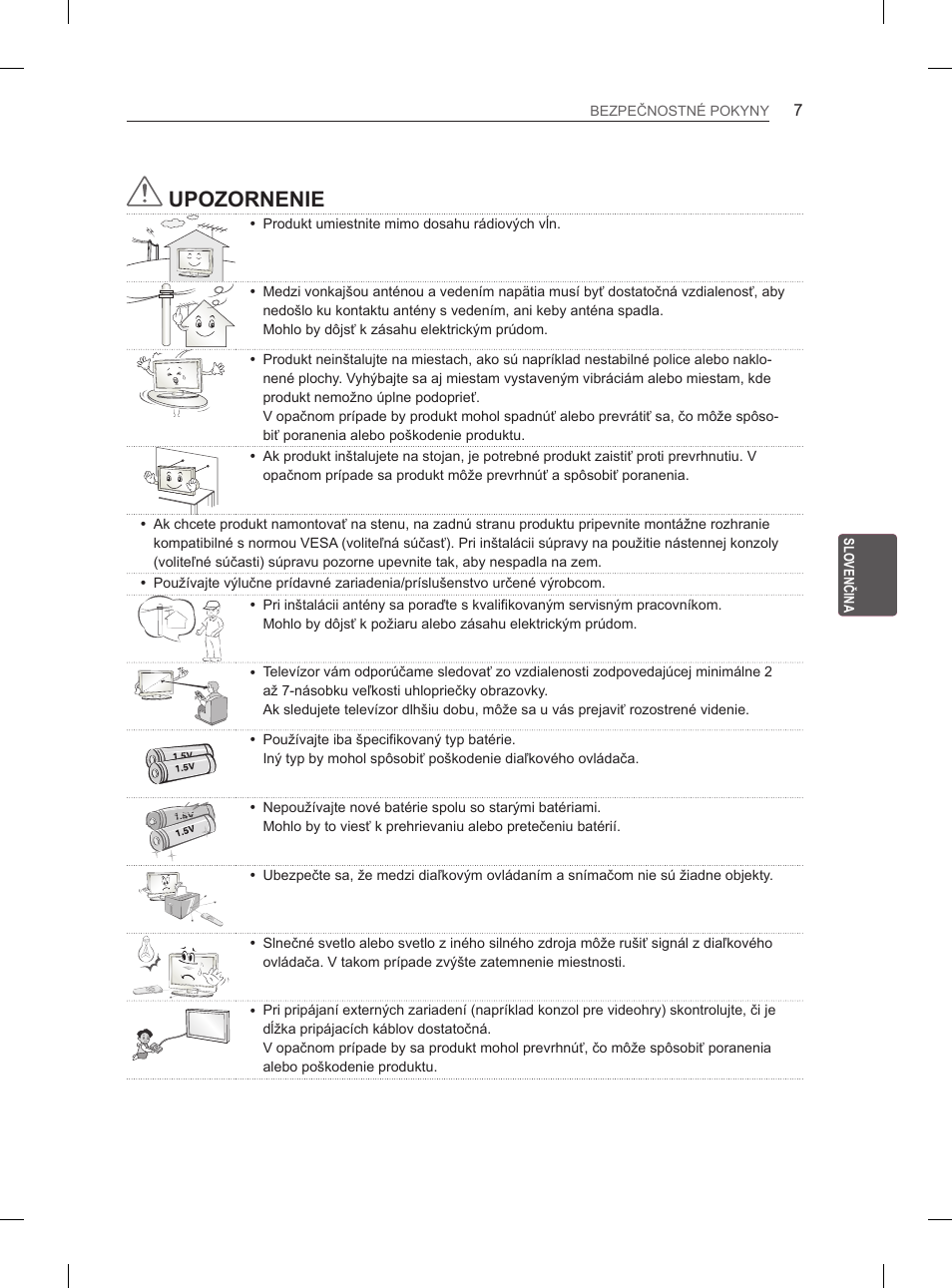 Upozornenie | LG 37LM620S User Manual | Page 127 / 517