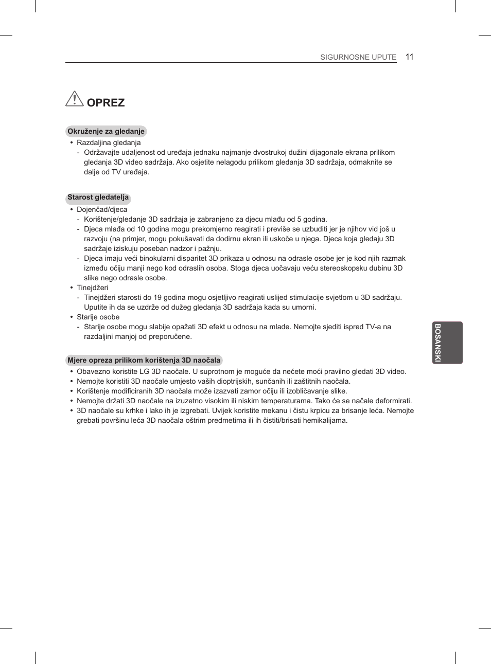 Oprez | LG 37LM620S User Manual | Page 411 / 517