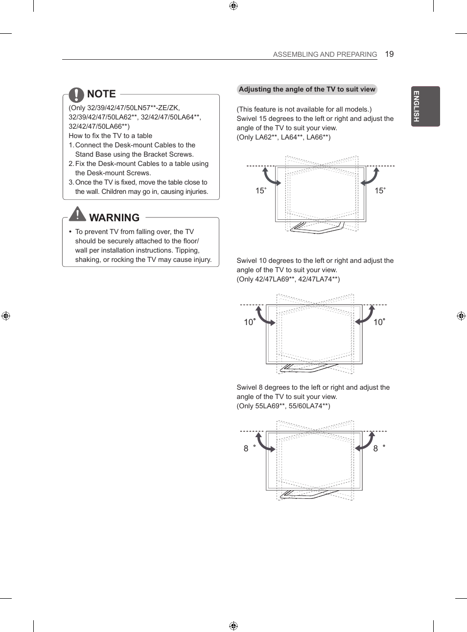 Warning | LG 42LA740S User Manual | Page 25 / 552