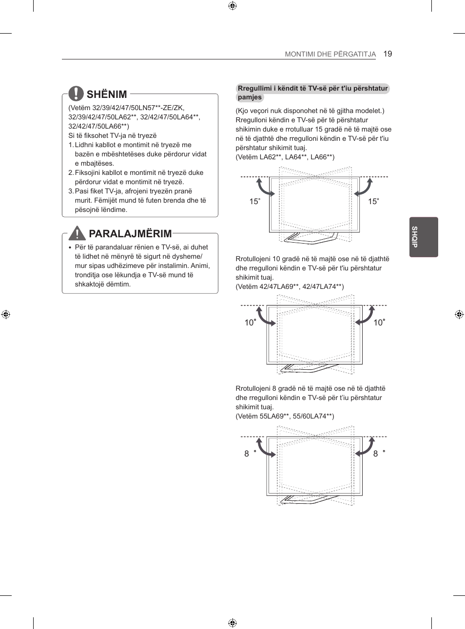 Shënim, Paralajmërim | LG 42LA740S User Manual | Page 385 / 552