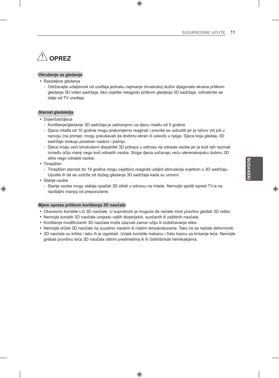 Oprez | LG 42LA740S User Manual | Page 407 / 552