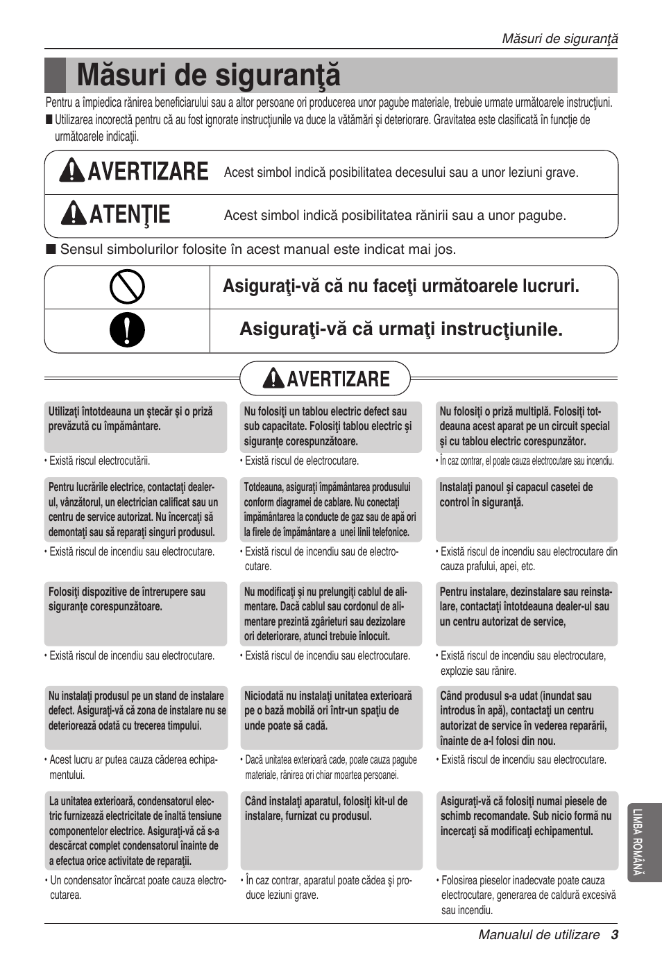 Măsuri de siguranţă | LG MC12AHV User Manual | Page 189 / 211