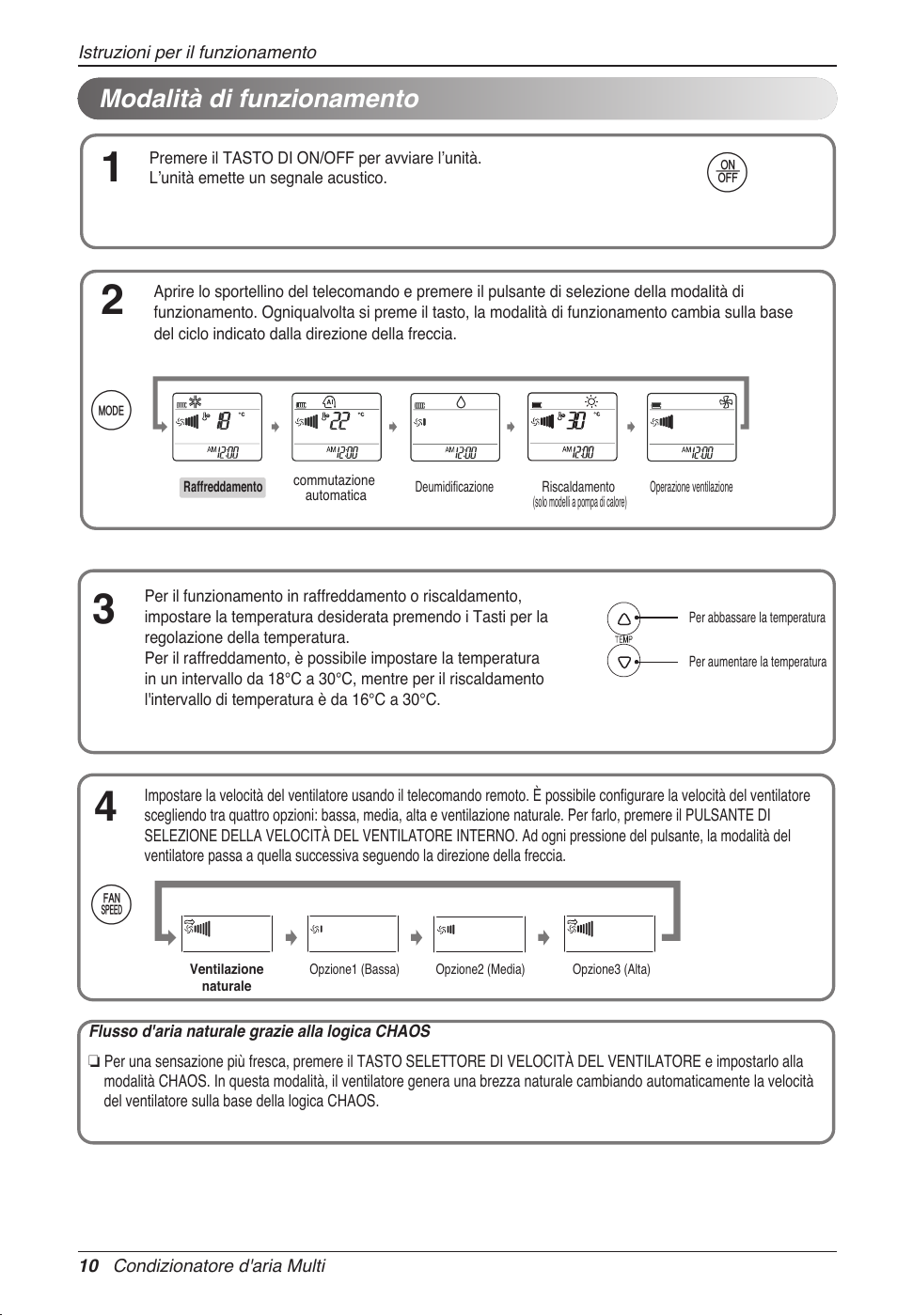 Df g, Modalità di funzionamento | LG MC12AHV User Manual | Page 30 / 211
