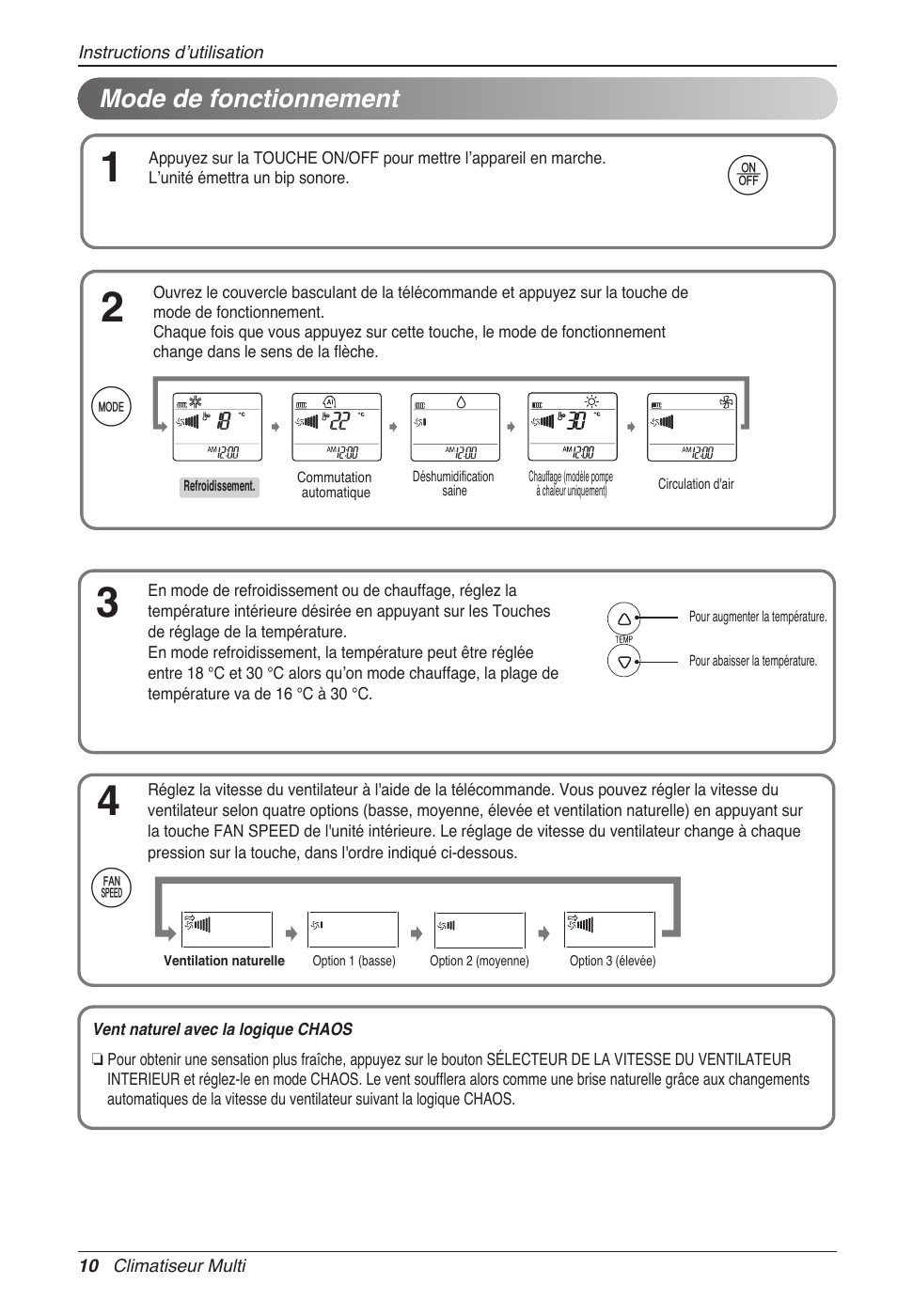 Df g, Mode de fonctionnement | LG MC12AHV User Manual | Page 76 / 211