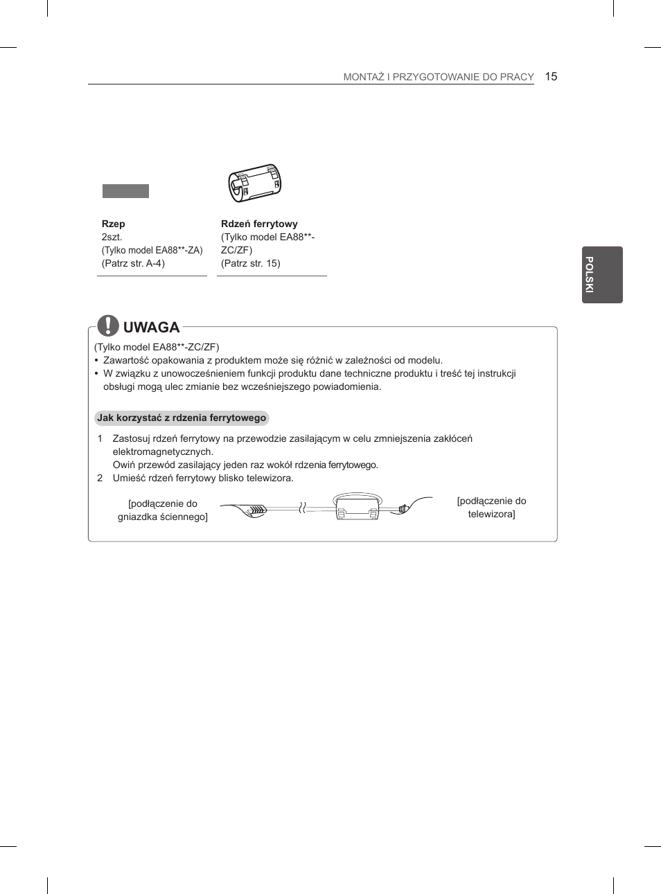 Uwaga | LG 55EA980V User Manual | Page 131 / 544