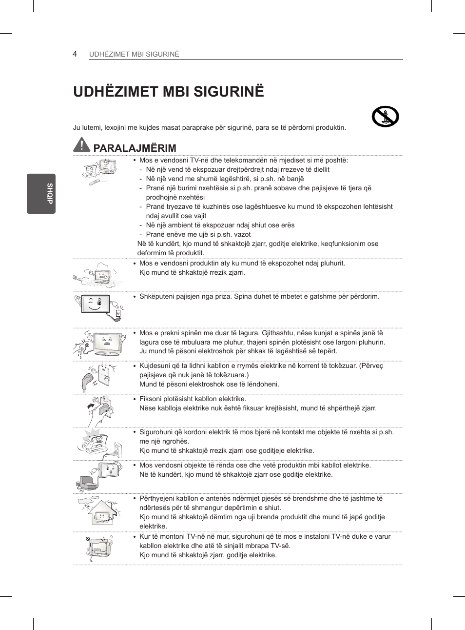 Udhëzimet mbi sigurinë, Paralajmërim | LG 55EA980V User Manual | Page 420 / 544