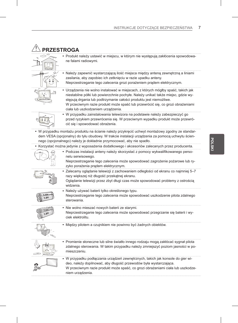 Przestroga | LG 60PM670S User Manual | Page 118 / 243