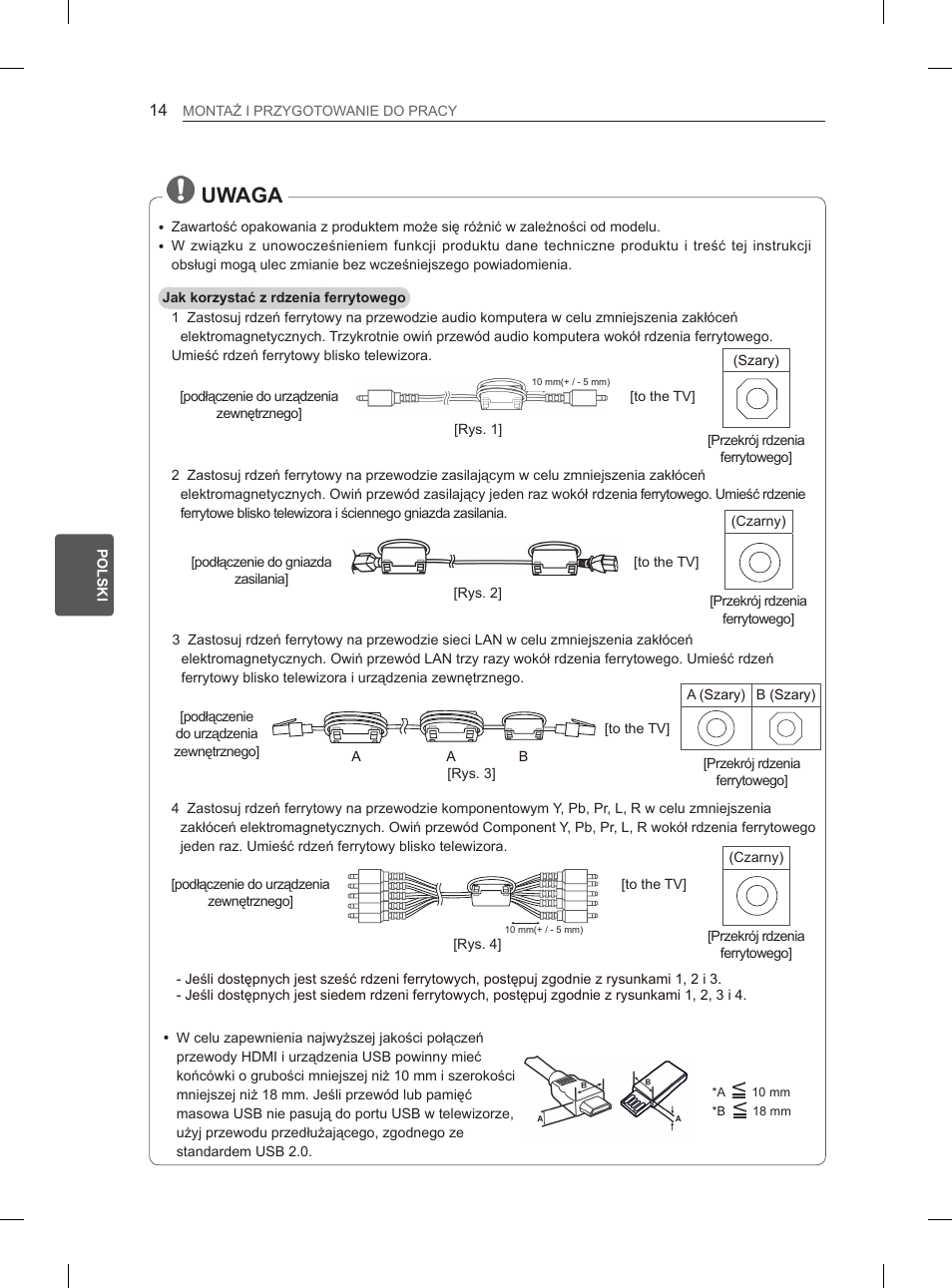 Uwaga | LG 60PM670S User Manual | Page 125 / 243