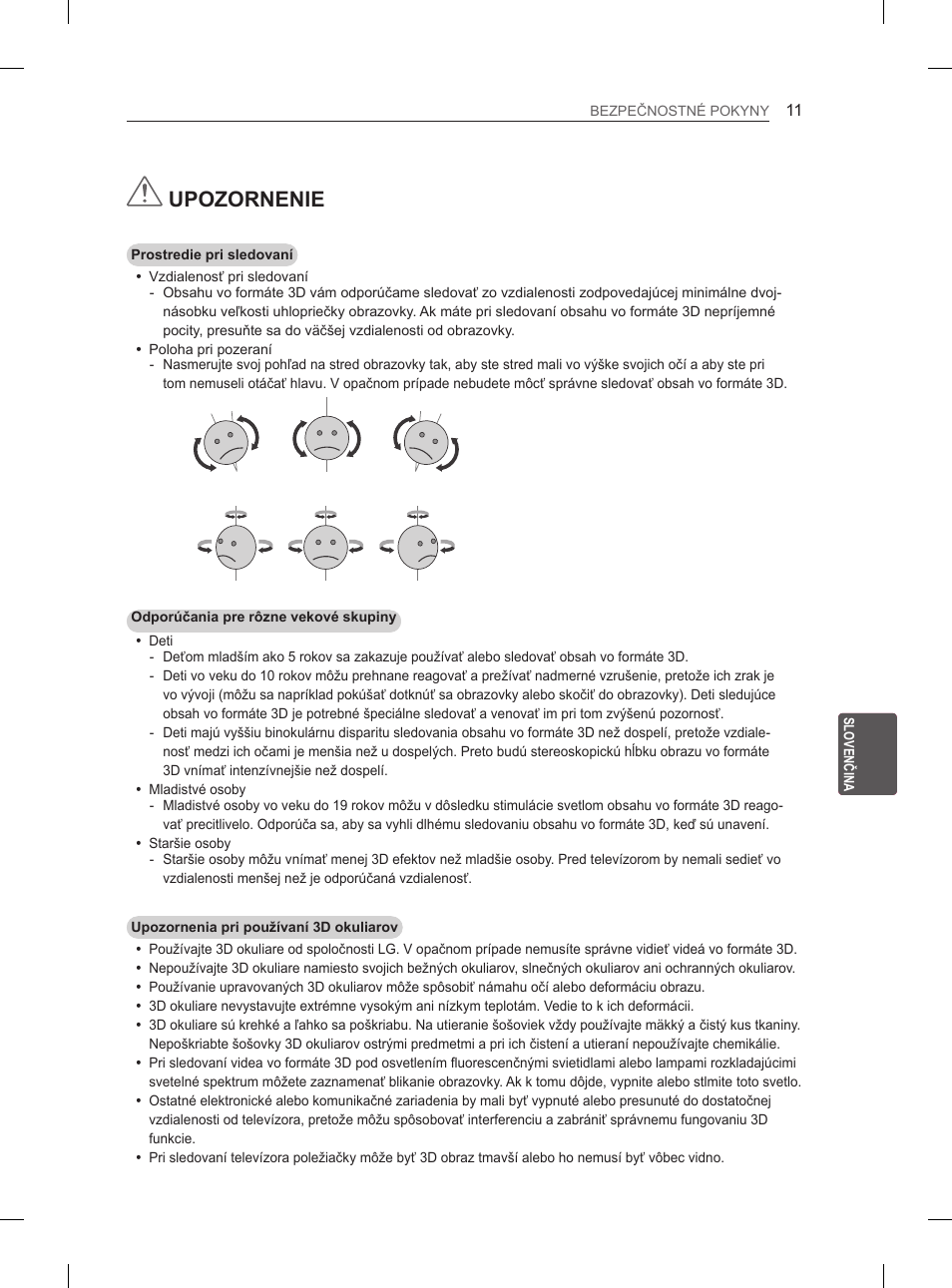 Upozornenie | LG 60PM670S User Manual | Page 174 / 243