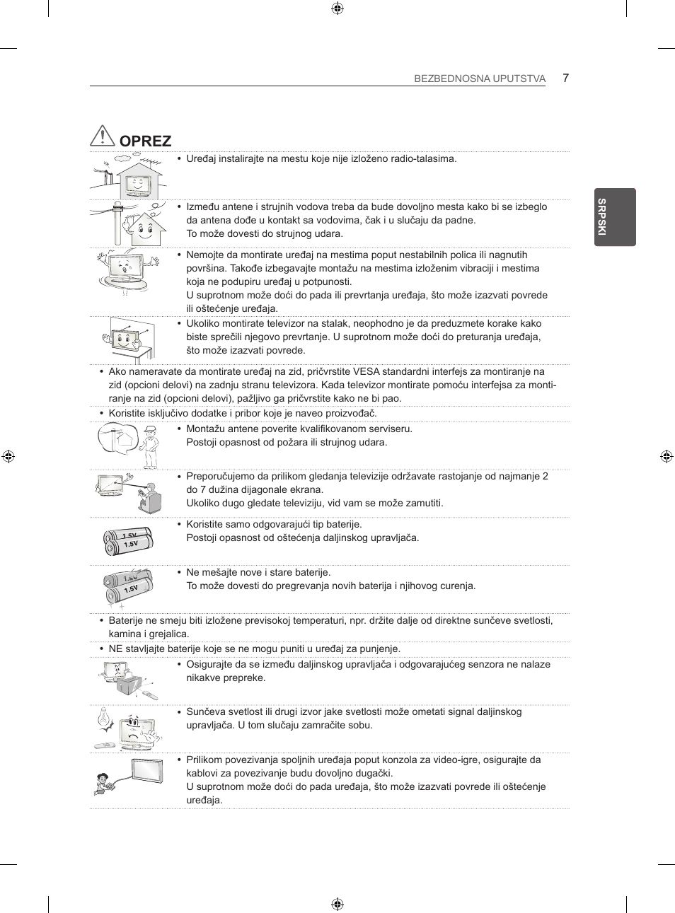 Oprez | LG 47LN613S User Manual | Page 367 / 552