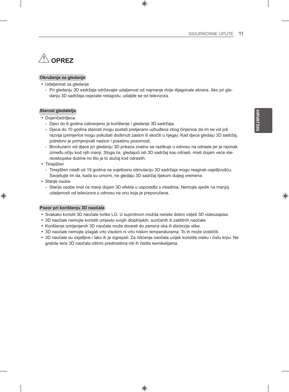 Oprez | LG 47LN613S User Manual | Page 401 / 552