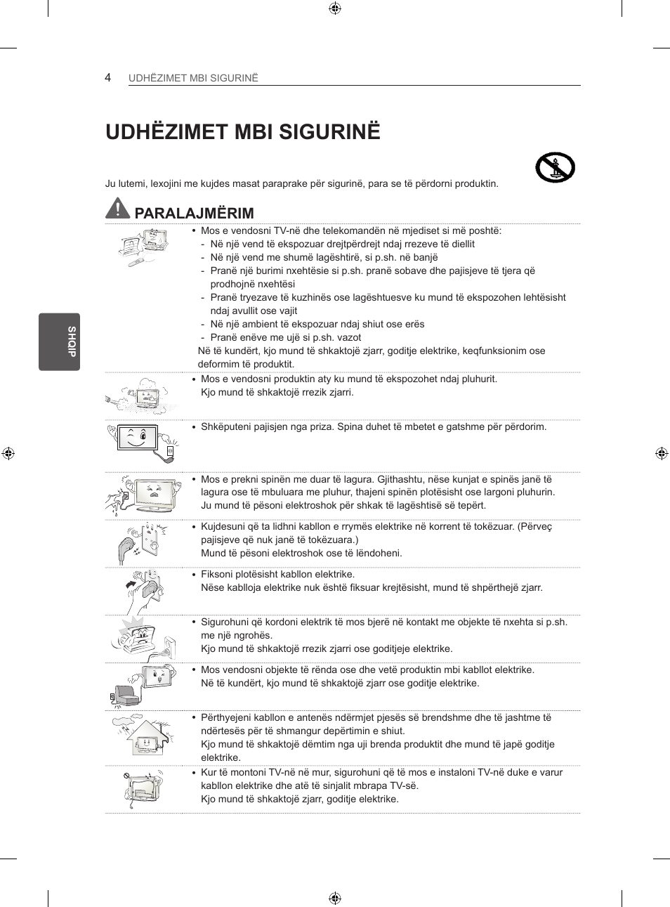 Udhëzimet mbi sigurinë, Paralajmërim | LG 47LN613S User Manual | Page 424 / 552