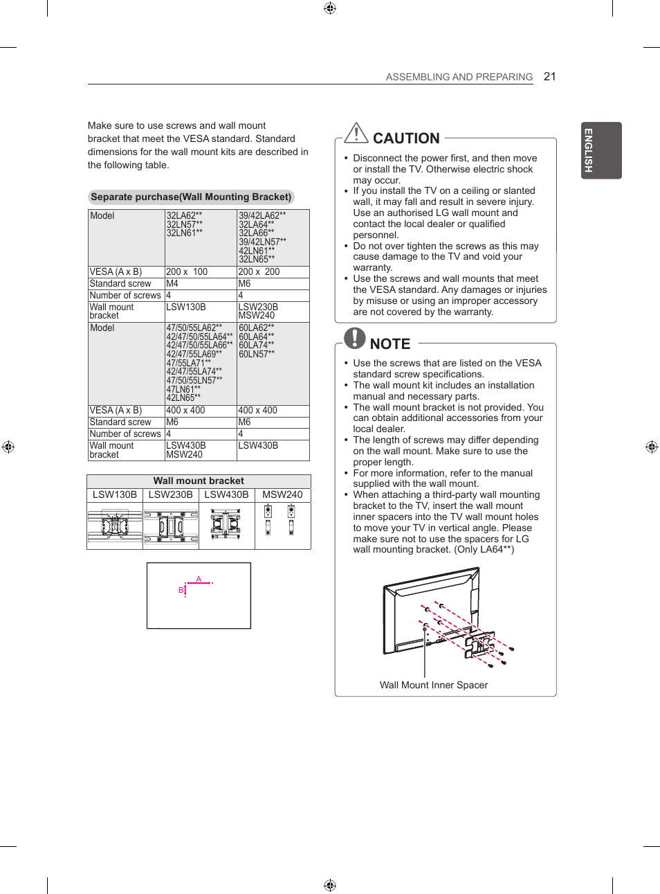 Caution | LG 47LN613S User Manual | Page 81 / 552