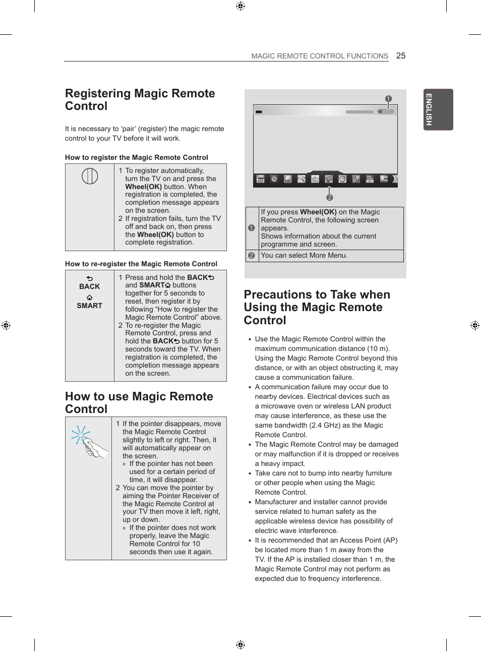 Registering magic remote control, How to use magic remote control | LG 47LN613S User Manual | Page 85 / 552