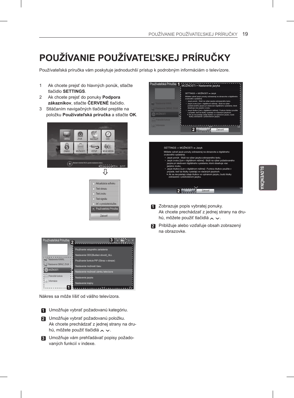 Používanie používateľskej príručky | LG 29LN450B User Manual | Page 106 / 375