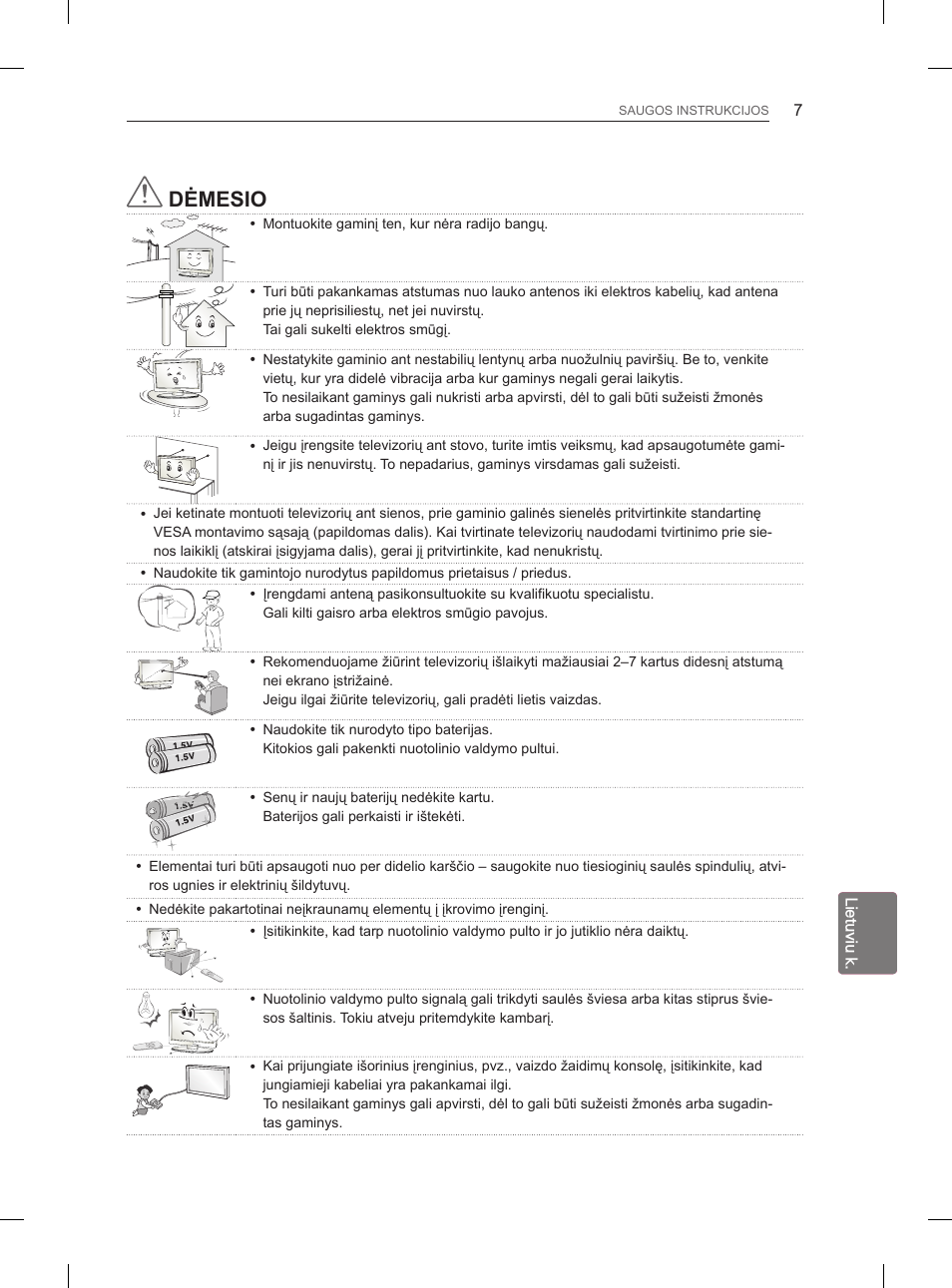 Dėmesio | LG 29LN450B User Manual | Page 174 / 375