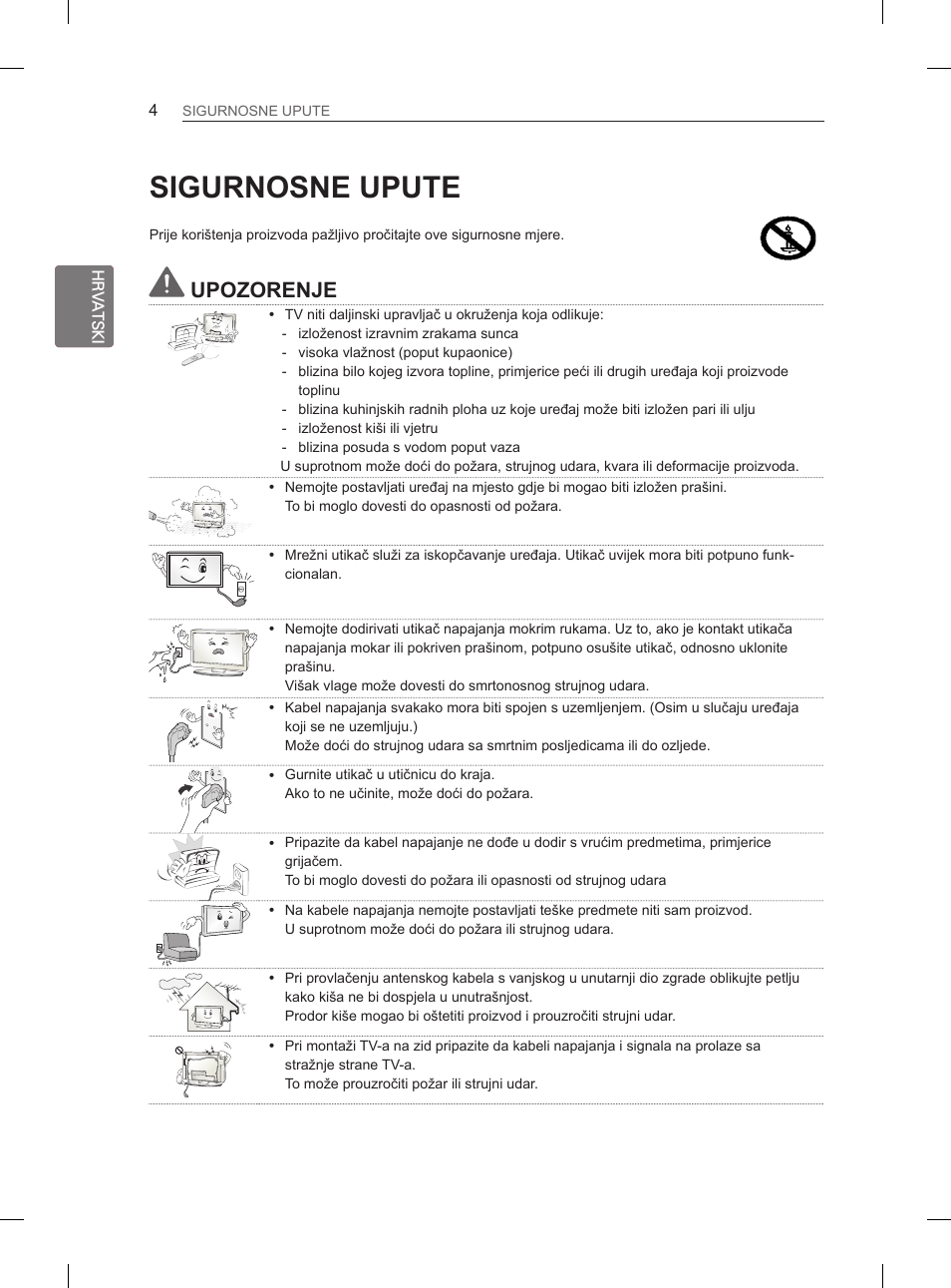 Sigurnosne upute, Upozorenje | LG 29LN450B User Manual | Page 231 / 375