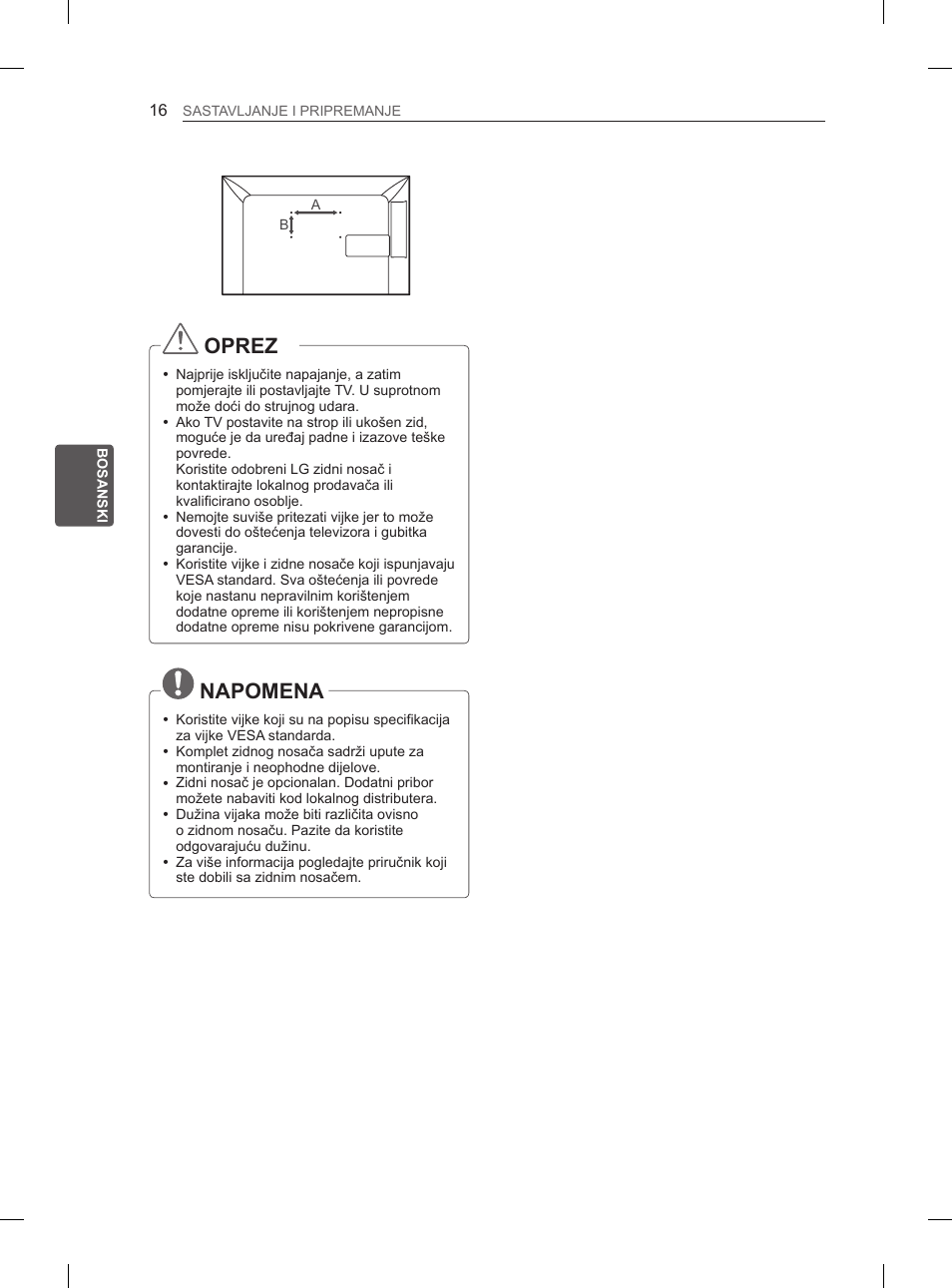 Oprez, Napomena | LG 29LN450B User Manual | Page 283 / 375