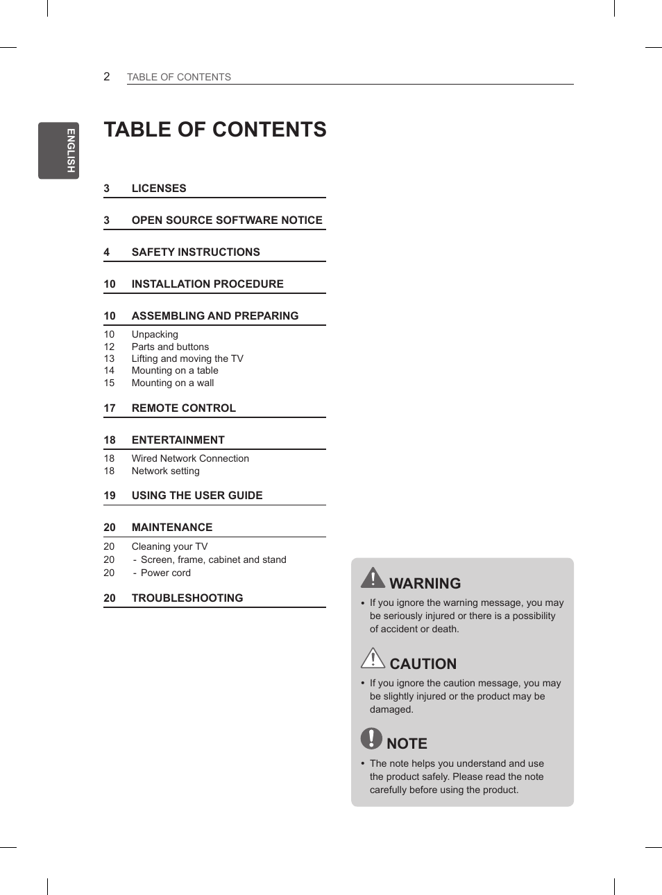 LG 29LN450B User Manual | Page 9 / 375