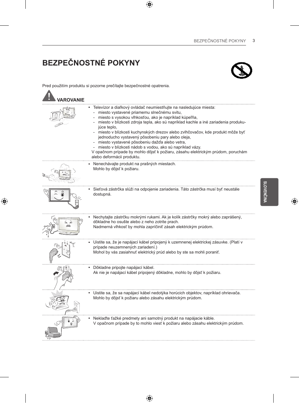 Bezpečnostné pokyny | LG 50PB560V User Manual | Page 118 / 387