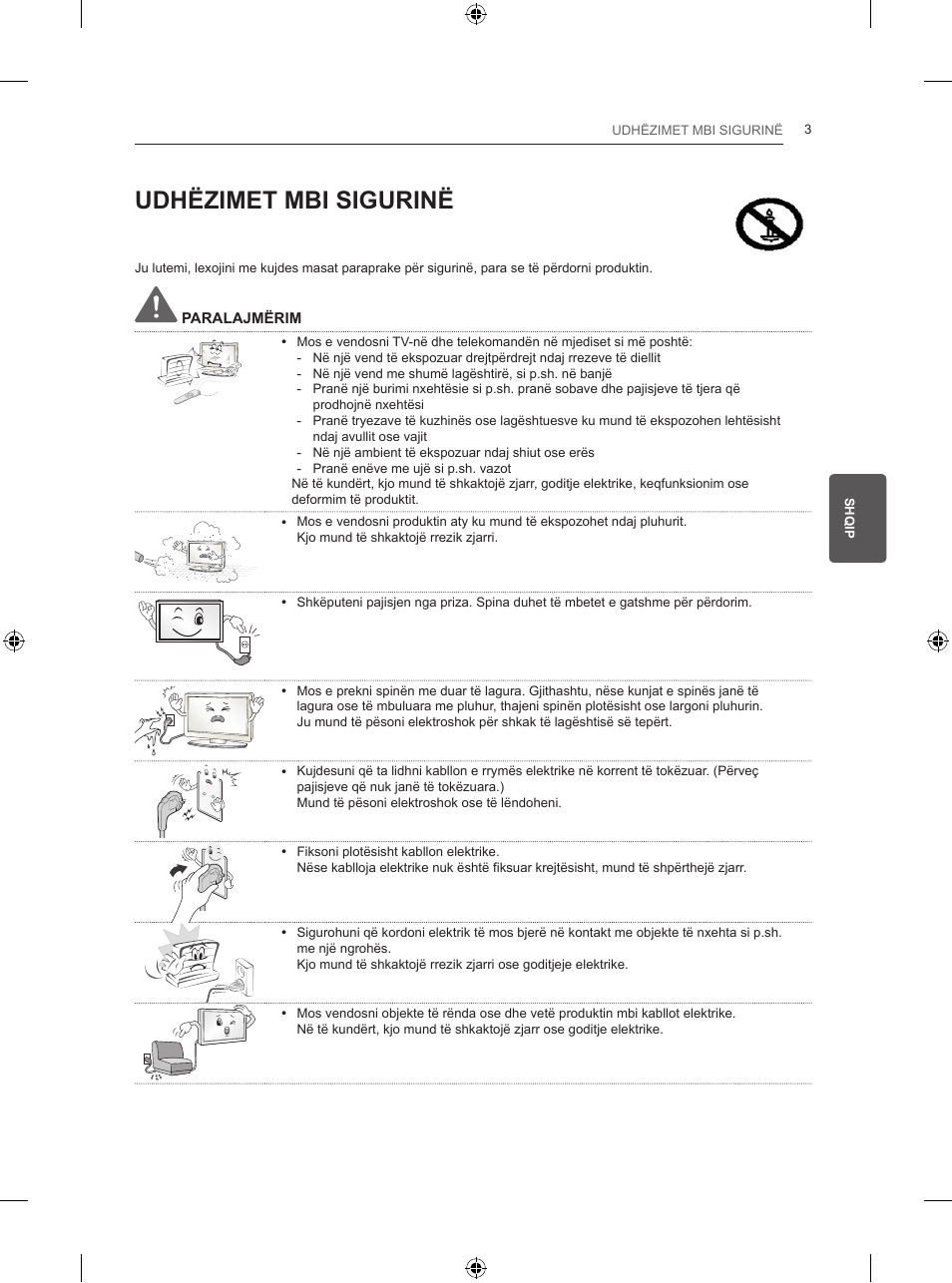 Udhëzimet mbi sigurinë | LG 50PB560V User Manual | Page 294 / 387