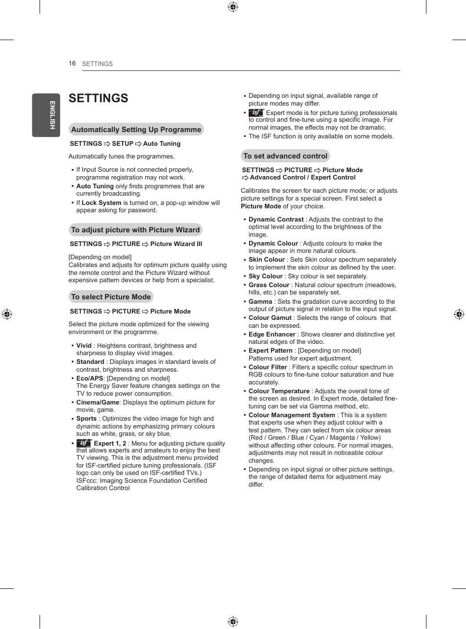 Settings | LG 50PB560V User Manual | Page 43 / 387